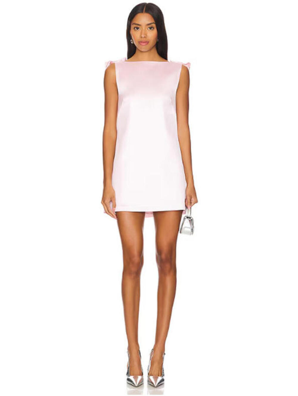 Majorelle Chiara Mini Dress Charmeuse Heavy Satin Ballet Pink  XS  $228msrp - Picture 2 of 8